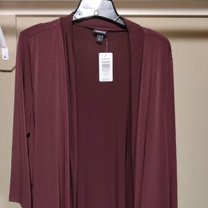 torrid Burgundy Open-Front Longline Cardigan